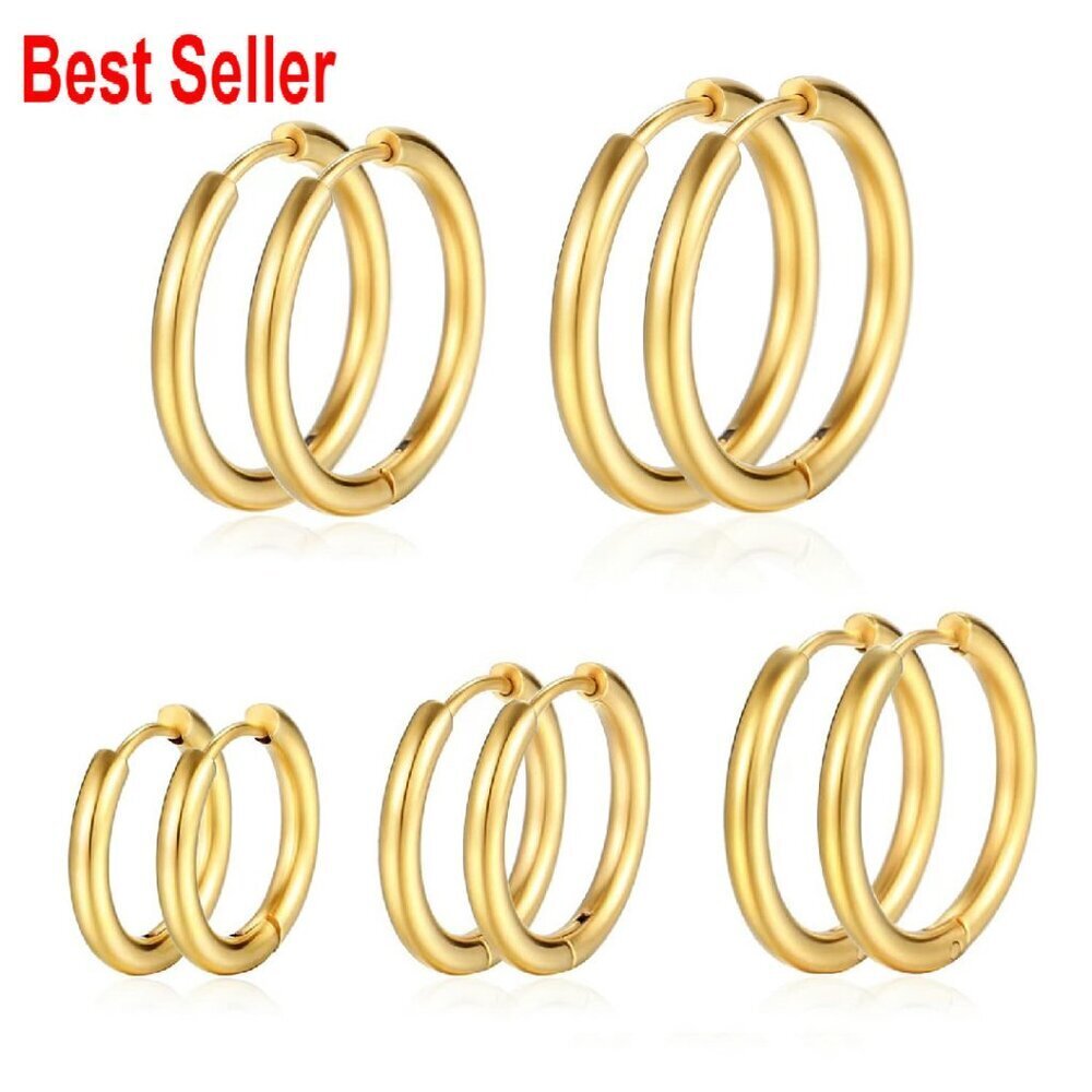 Gold Hoop Earrings Set Hypoallergenic Thin Small Cartilage Helix Huggie
